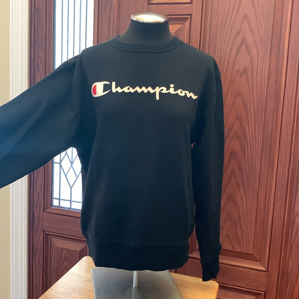 Champion Black Crew Neck Sweatshirt